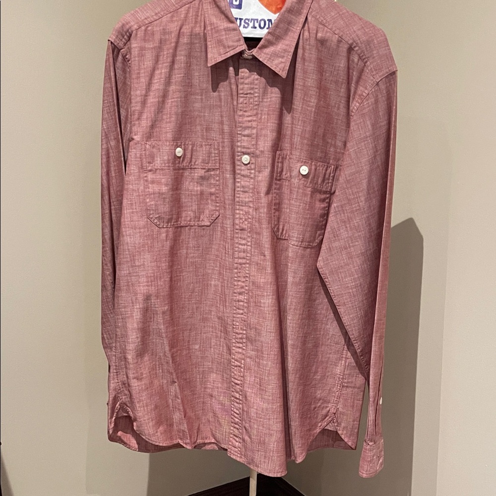 J. Crew Men's Casual Red Button-Down Shirt